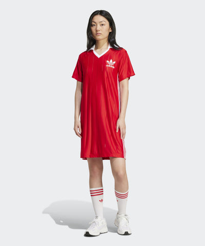 ADIDAS 3S Pinstripe Dress - Red
