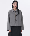 MUSINSA STANDARD WOMAN MUSINSA STANDARD WOMAN Cashmere Blend Handmade Short Mac Coat [Medium Gray]