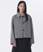 MUSINSA STANDARD WOMAN MUSINSA STANDARD WOMAN Cashmere Blend Handmade Short Mac Coat [Medium Gray]