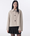 MUSINSA STANDARD WOMAN MUSINSA STANDARD WOMAN Cashmere Blend Handmade Short Mac Coat [Oatmeal]