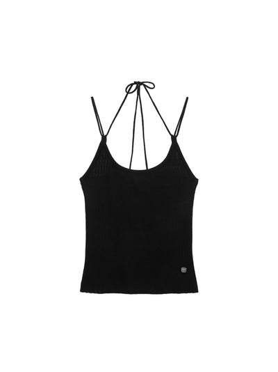 MATIN KIM Strap Halter Neck Knit Top ONE SIZE