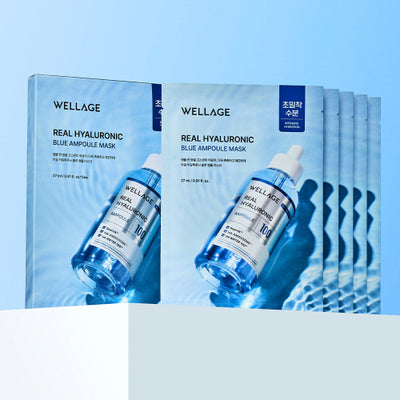 WELLAGE Real Hyaluronic Blue Ampoule Mask 5 sheets