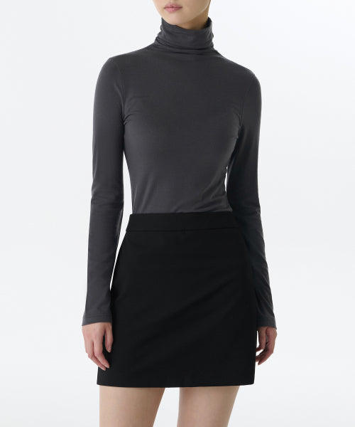 MUSINSA STANDARD WOMAN MUSINSA STANDARD WOMAN T-Shirt Slim Turtleneck Dark Gray