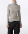 MUSINSA STANDARD WOMAN MUSINSA STANDARD WOMAN T-Shirt Slim Turtleneck Light Warm Gray