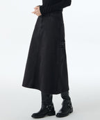 MUSINSA STANDARD WOMAN MUSINSA STANDARD WOMAN Women's Denim Carpenter Long Skirt (Washed Black)