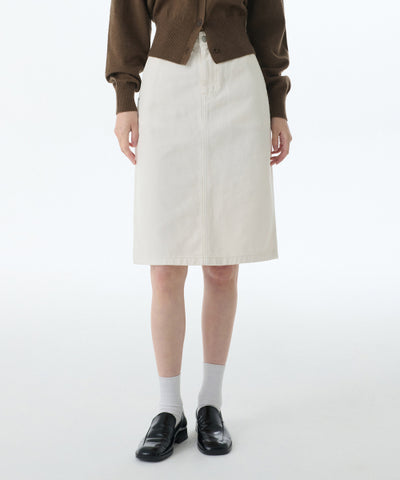 MUSINSA STANDARD WOMAN Denim Knee Length Skirt Cream