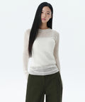 MUSINSA STANDARD WOMAN MUSINSA STANDARD WOMAN Women's Sheer Vertical Textured Knit [Ivory] Size