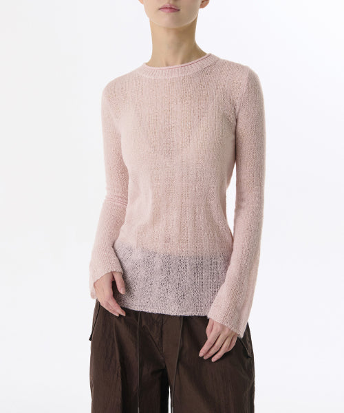 MUSINSA STANDARD WOMAN MUSINSA STANDARD WOMAN Women's Sheer Vertical Textured Knit Pale Pink