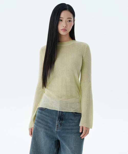 MUSINSA STANDARD WOMAN MUSINSA STANDARD WOMAN Women's Sheer Vertical Textured Knit [Apple Mint] (Size)