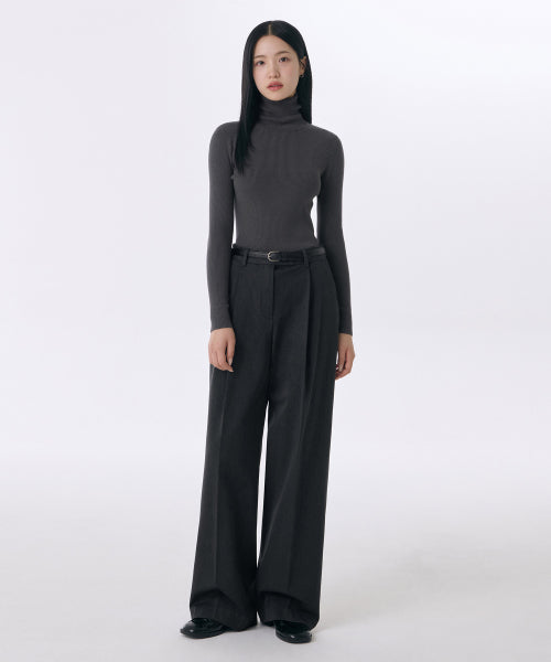 MUSINSA STANDARD WOMAN MUSINSA STANDARD WOMAN Women's Heavyweight Slacks (Charcoal Gray)