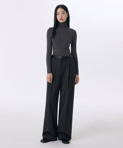 MUSINSA STANDARD WOMAN Women's Heavyweight Slacks (Charcoal Gray)