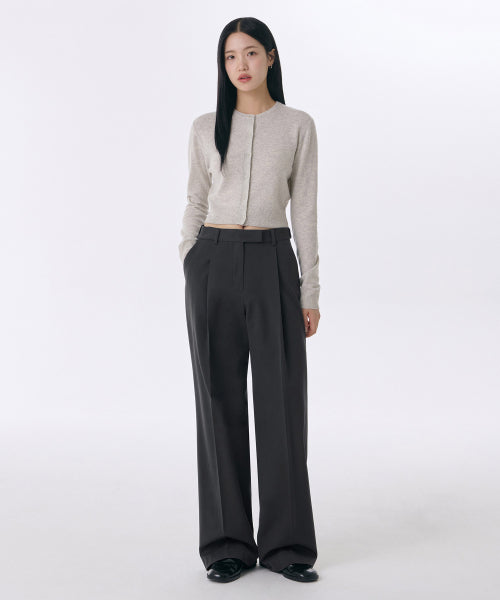 MUSINSA STANDARD WOMAN MUSINSA STANDARD WOMAN Slacks Wide [Gray]