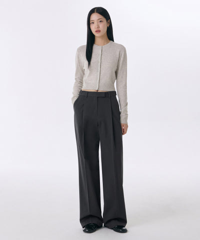 MUSINSA STANDARD WOMAN Slacks Wide [Gray]