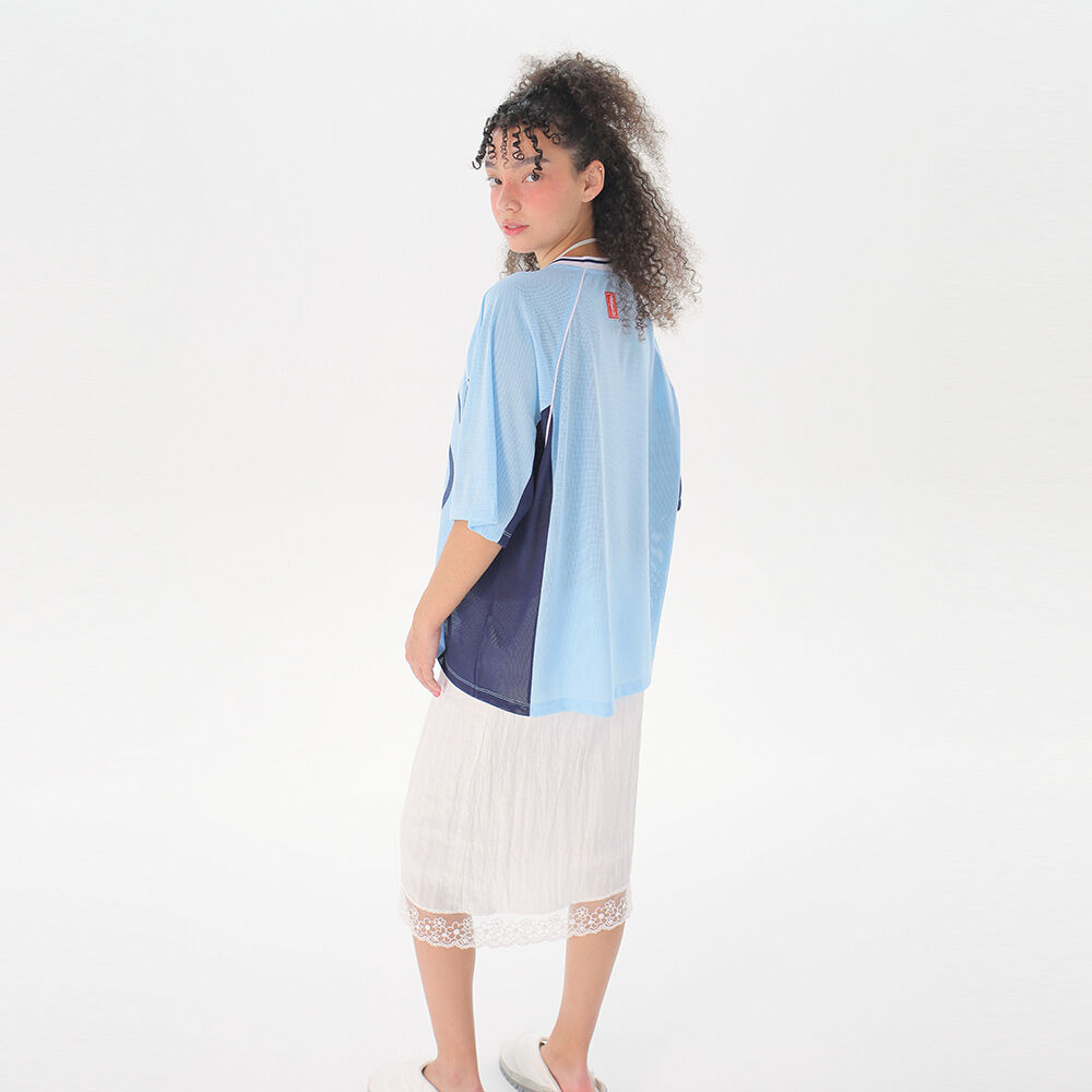 JUNEJUNE SPACE Uniform Boxy T-shirts_Light Blue