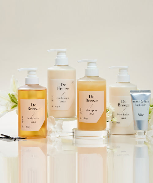 MONTHNDAYS De Breeze full set (shampoo 500ml + conditioner 500ml + body wash 500ml + body lotion 500ml)