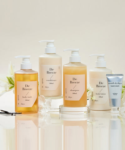 De Breeze full set (shampoo 500ml + conditioner 500ml + body wash 500ml + body lotion 500ml)