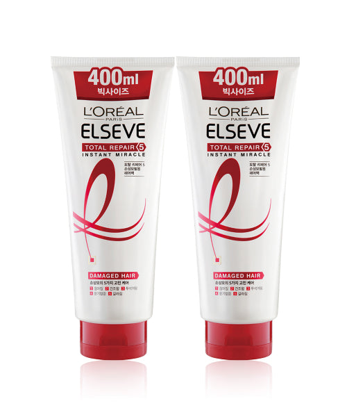 LOREALPARIS [2 pack] Total Repair 5 Instant Miracle Jumbo Hair Pack 400ml