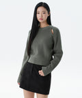 MUSINSA STANDARD WOMAN MUSINSA STANDARD WOMAN Women's ribbed shoulder cut-out knit Sage