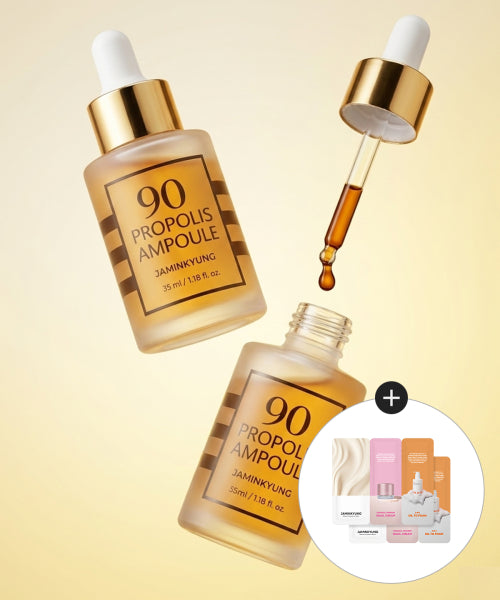 JAMINKYUNG 90 Propolis Ampoule 35ml (2 units) [Gift: 2 pieces of Oil to Foam 1ml + Snail Cream 1ml trial copy]
