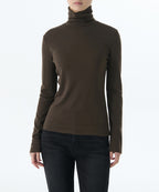 MUSINSA STANDARD WOMAN MUSINSA STANDARD WOMAN T-Shirt Slim Turtleneck Dark Brown