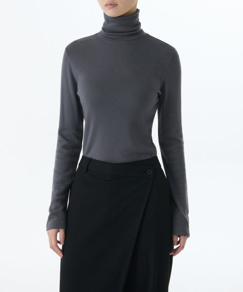 MUSINSA STANDARD WOMAN MUSINSA STANDARD WOMAN T-Shirt Slim Turtle Neck Iron Gray