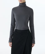 MUSINSA STANDARD WOMAN MUSINSA STANDARD WOMAN T-Shirt Slim Turtle Neck Iron Gray