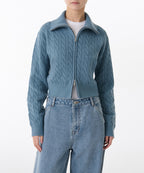 MUSINSA STANDARD WOMAN MUSINSA STANDARD WOMAN Women's Knitwear Zip-Up [Blue Gray]