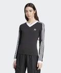 ADIDAS ADIDAS V-neck long sleeve shirt - Black