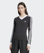 ADIDAS ADIDAS V-neck long sleeve shirt - Black