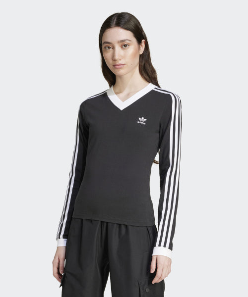 ADIDAS ADIDAS V-neck long sleeve shirt - Black