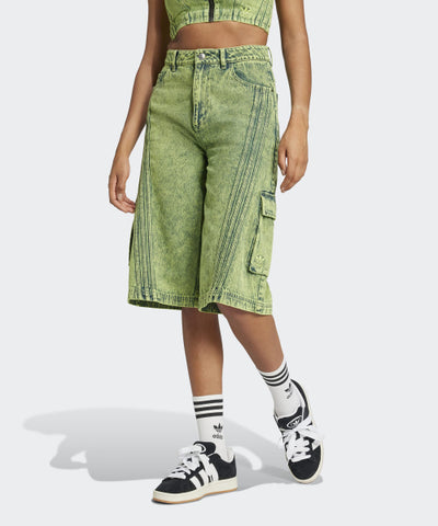 ADIDAS Denim Capri Short Pants - Lime