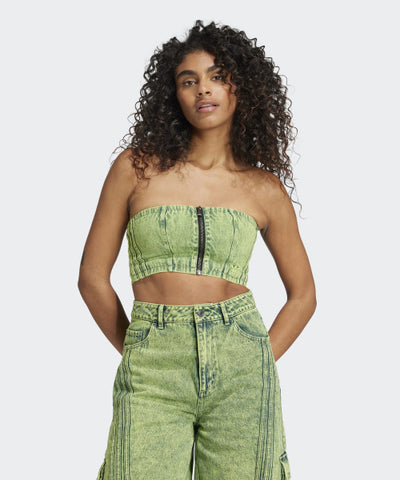 ADIDAS ADILENIUM 2 Washed Denim Tube Top - Lime