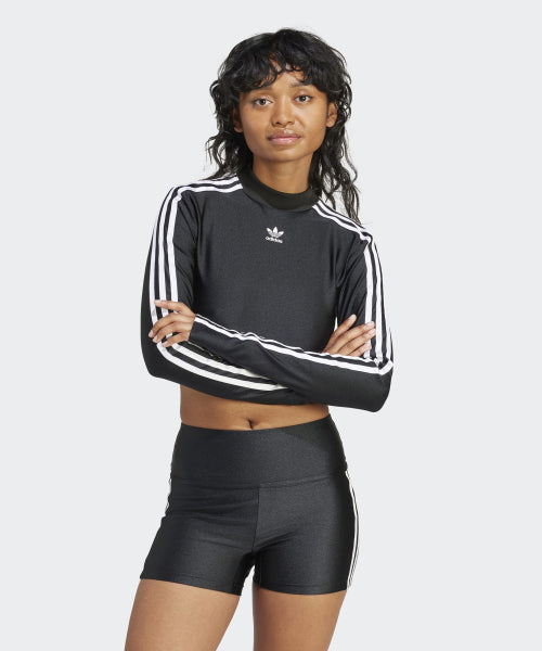 ADIDAS ADIDAS 3S Crop Long Sleeve Tee - Black