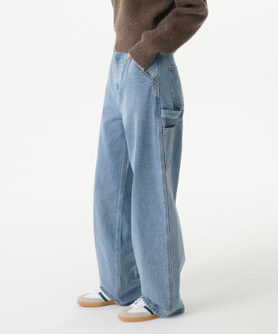 MUSINSA STANDARD WOMAN Denim Wide Carpenter Pants (Light Indigo)