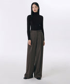 MUSINSA STANDARD WOMAN MUSINSA STANDARD WOMAN Slacks Two-Tuck Wide Banding [Van Dyke Brown]