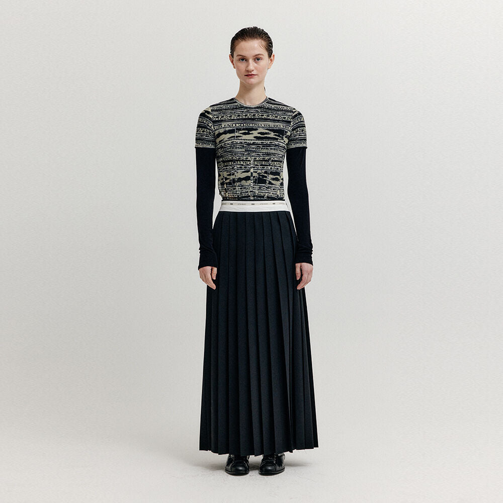 EENK EENK XOVEL Pleated Maxi Skirt - Black