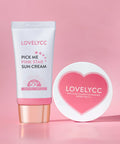 LOVELYCC LOVELYCC Pink Tone Up Cover Essence Sun Cushion 15g + Pick Me Pink Star Sun Cream 50ml