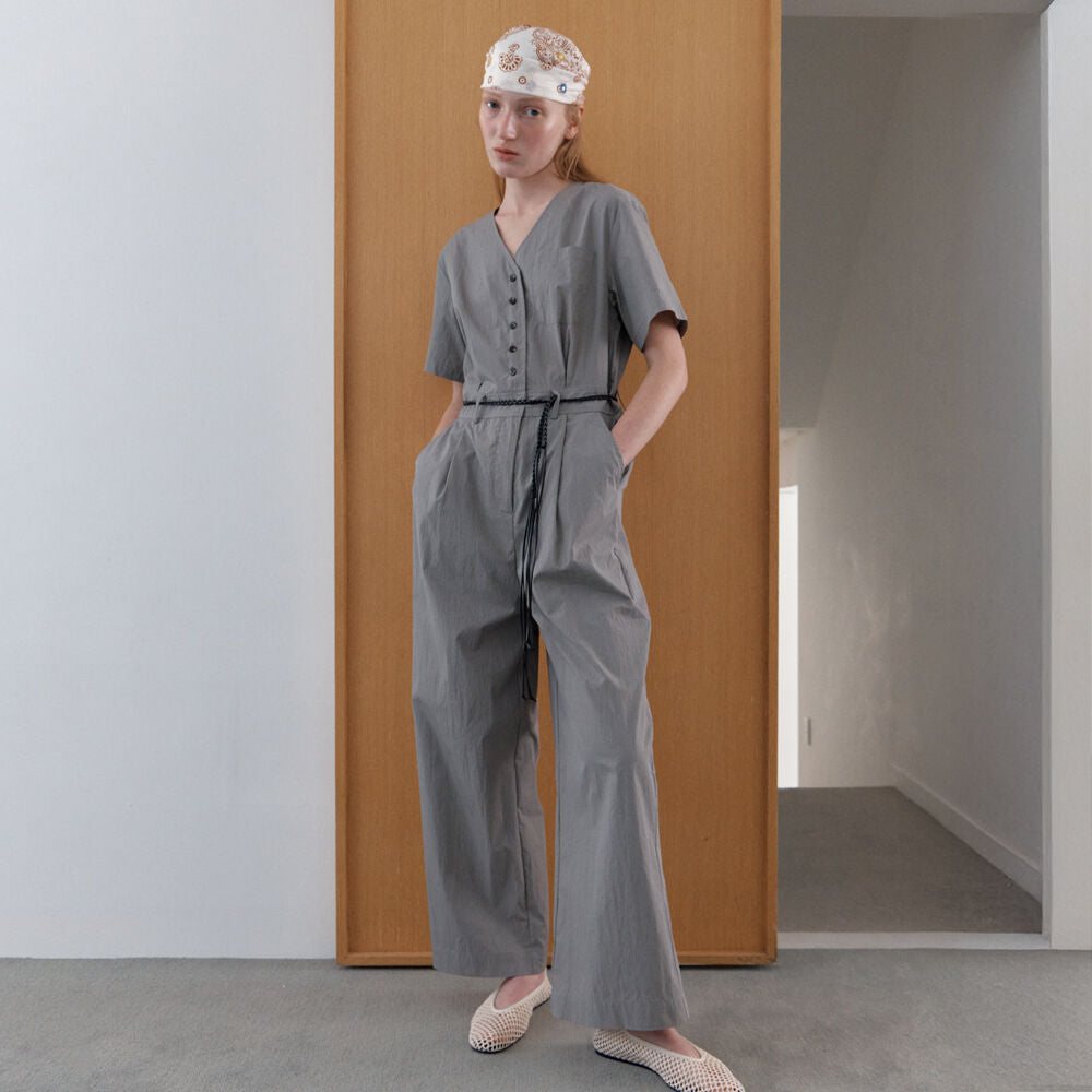 LCVE LCVE Jumpsuit V-Neck Light Gray