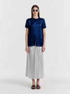 EENK YICOLE Tucked Maxi Skirt - Silver