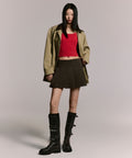 MUSINSA STANDARD WOMAN MUSINSA STANDARD WOMAN Women's Low Rise Pleated Mini Skirt [Khaki Brown]