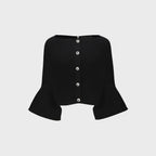 YCH KNITTED SKIRT&PONCHO BLACK (W23KT804BK)