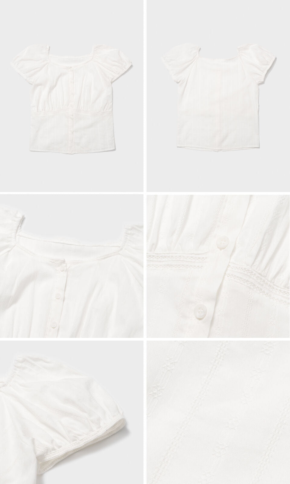 SALBOL PUNCHING LACE BLOUSE [WHITE]