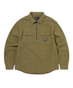 THISISNEVERTHAT THISISNEVERTHAT Half Zip Shirt Olive