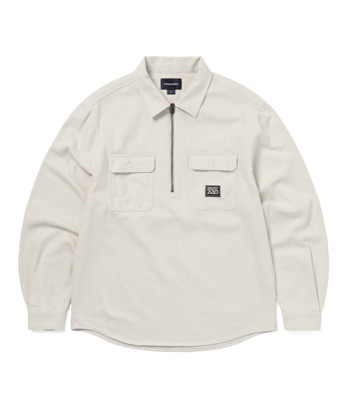 THISISNEVERTHAT THISISNEVERTHAT Half Zip Shirt Ivory