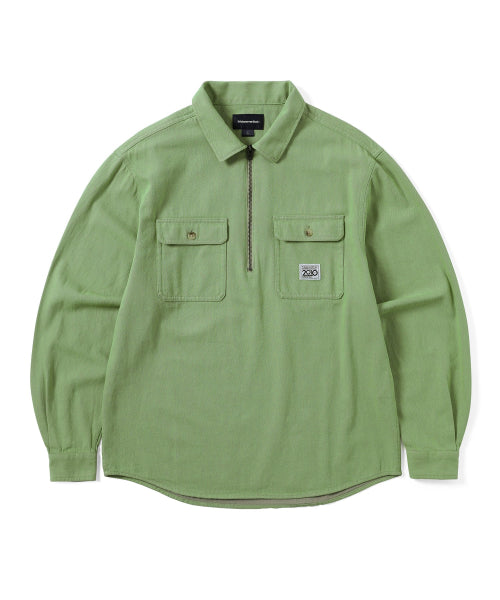 THISISNEVERTHAT THISISNEVERTHAT Half Zip Shirt Green