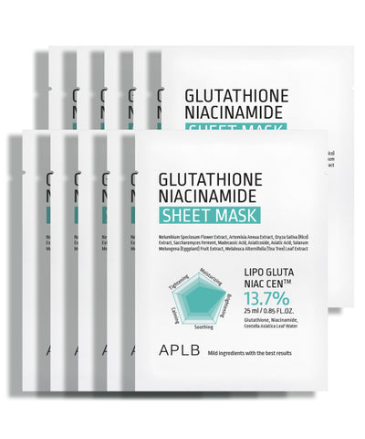 APLB Glutathione Niacinamide Sheet Mask 10pcs