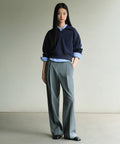 MUSINSA STANDARD WOMAN MUSINSA STANDARD WOMAN Slacks Low Waist Deep Tuck [Melange Gray]