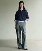 MUSINSA STANDARD WOMAN MUSINSA STANDARD WOMAN Slacks Low Waist Deep Tuck [Melange Gray]