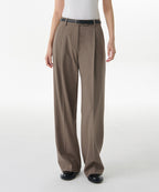 MUSINSA STANDARD WOMAN MUSINSA STANDARD WOMAN Slacks Low Waist Deep Tuck [Dusty Beige]
