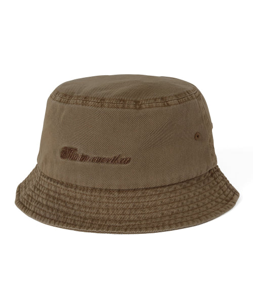 THISISNEVERTHAT THISISNEVERTHAT Overdyed SCT-Logo Bucket Hat Beige